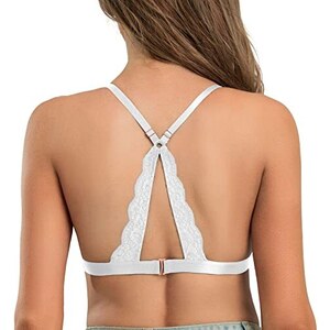 Reggiseno A Triangolo Ricamato SHEKINI, Senza Fili, Chiusura Frontale, Coppe Rimovibili, Pizzo, Colori: Blu, Verde, Rosso, Viola, Fucsia, Rosa