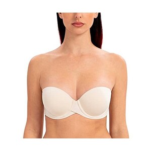 Meleneca Donna Push Up Reggiseno Senza Spalline Invisibile Con Ferretto Dollaro Di Sabbia E