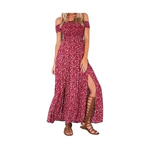 Abito Donna Lungo Sera - Spalle Scoperte, Stampa Floreale | Per Cerimonie Ed Eventi Estivi - Foto 11