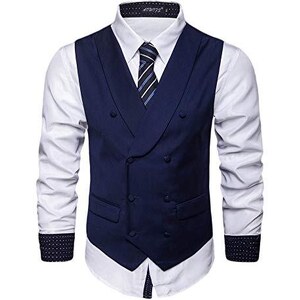 Rithern Gilet Uomo Elegante Paisley Panciotto Uomo Jacquard Cravatta Taschino Set con Gemelli e