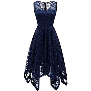 OUGES Abito Estivo da Donna Scollo all'Americana Senza Maniche Abiti a OUGES Abito Estivo da Donna Scollo all'Americana Senza Maniche Abiti a