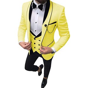 Solove-Suit Uomo 3 Pezzi Formale di Alta qualità Mens Suit Slim Fit