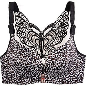 PrinStory Reggiseni a costine per le donne Chiusura frontale senza