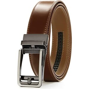 UNDGZ Cintura Uomo In Pelle Con Fibbia Automatica A Cricchetto - Regolabile E A Sgancio Rapido (Larghezza 3,5 Cm)