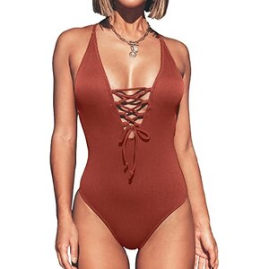 Ccipotatoo Costume da bagno da donna, 2 pezzi, con pareo abbinato