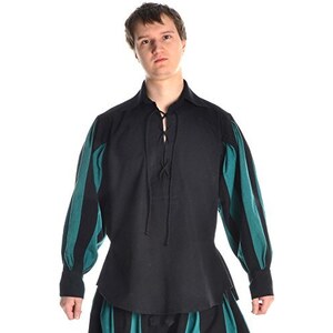 Camicia Gotica Uomo – Vittoriana Pirata, Maniche A Sbuffo, Pizzo, Vintage