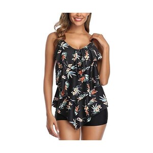 Costume Tankini Retrò Zando Per Donna - Due Pezzi Con Reggiseno Con Ferretto E Pantaloncino - 4