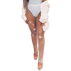 BHAWAN Body Sexy a Rete da Donna Minigonne con Strass Coprispalle da