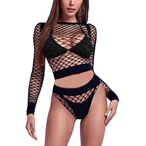 Lingerie Da Donna Body A Rete Abito Calza Intimo Babydoll - Foto 10