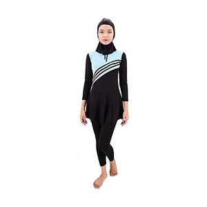 Burkini Musuly Con Velo - Costume Da Bagno Islamico, Tessuto Sintetico Elastico, Confezione Singola