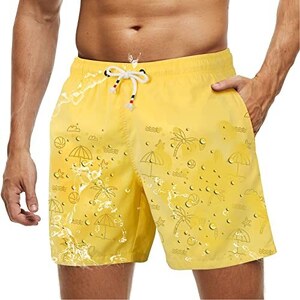 Pantaloncini Uomo In Cotone E Lino, Sopra Il Ginocchio, Eleganti Casual Per Spiaggia E Estate