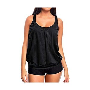 Hilor Tankini Donna Con Ferretto E Controllo Pancia – Top Costume Da Bagno Torchon Dimagrante, Spalline Regolabili, Morbido (Solo Top)