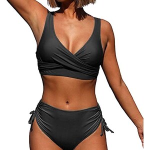 Jarseila Costume Da Bagno Donna Vintage Ruched A Vita Alta - 9