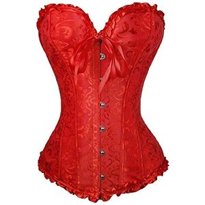 Corsetto Donna In Raso Con Ossatura In Acciaio, Vita Disossata, Allacciatura Posteriore, Bianco