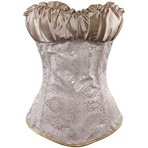 Josamogre Corsetto Bustino Sexy Donna Modellante Burlesque Fiori Overbust Gothic Stringivita Top Vittoriano Cachi 2xl 114447756