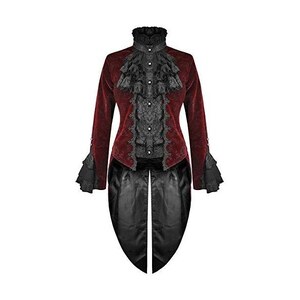 Steampunk Vintage Frack Giacca da donna con orlo irregolare gotico, vestito vittoriano, cappotto lungo rinascimentale, Halloween, costume medievale