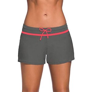 Pantaloncini corti da donna, estivi, da spiaggia, a vita alta, in cotone, lino, per il tempo libero, con tasche, per tutti i giorni, campeggio, spiaggia, viaggi, estivi, gamba larga, pantaloncini