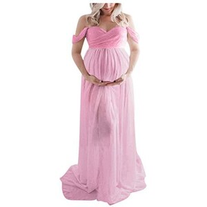 Vestito Premaman Estate In Pizzo - Abito Elegante Per Foto Gravidanza, Spiaggia E Occasioni Speciali