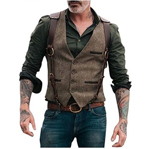 Saeohnssty Gilet Da Uomo Con Paillettes Gilet Slim Fit Senza Maniche Gilet Da Palco Per Cantanti
