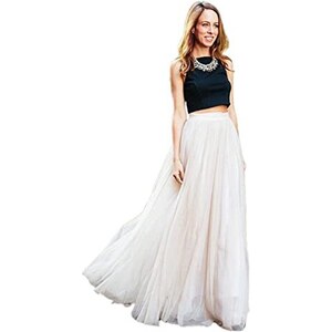 BESTOYARD Sottogonna Lunga Bianco 4 Strati - Gonna A Strati Per Abiti Da Sposa, Cerimonie, Spettacoli - Taglia Unica - 2