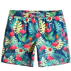 Pantaloncini Da Bagno Uomo MaaMgic Con Stampa Ananas, Asciugatura Rapida, Fodera In Mesh, 2 Tasche Laterali + 1 Posteriore Con Velcro E Drenaggio, Vita Elastica, Taglie USA