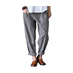 IXIMO Pantaloni Larghi Donna In Cotone E Lino – Relax Fit, Vita Elastica, Tasche – Stile Bloomers – 12 Colori