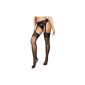 Leg Avenue 9901 00122 Collant A Rete Con Cucitura Posteriore E Bordo In Pizzo – Taglia Unica, Nero, Femminili E Sexy