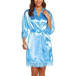 UKTZFBCTW Abito Lungo Con Scollo A V, Raso Di Seta Bianco Con Fiore EN8