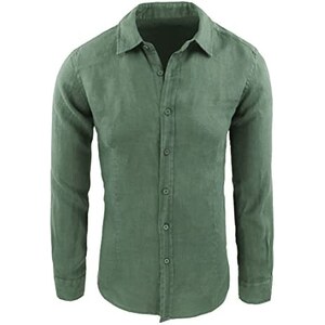 Camicia Uomo Allthemen Maniche Lunghe - Slim Fit - Quadri E Righe - Poliestere Elastan