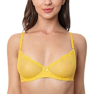 Wingslove Reggiseno Con Ferretto E Pizzo - Bralette Non Imbottito Trasparente - Donna