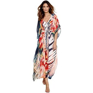 Abito Caftano In Seta Boho: Elegante Copricostume Da Spiaggia, Vestaglia Taglie Forti - Italia - Foto 5