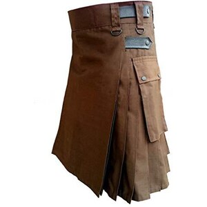 Gonna scozzese kilt a quadri da uomo classica gonna corta scozzese kilt con tasche a contrasto guerriero gonna tradizionale Highland tartan utility