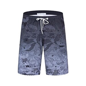 Caxndycing Costume da bagno da uomo con stampa, pantaloncini da spiaggia, pantaloncini sportivi, corsa, bagno, spiaggia, surf board, ad asciugatura rapida, pantaloni corti con coulisse regolabile