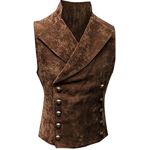 Veste Longue Sans Manches Style Gothique Renaissance - Col Montant - Costume Steampunk Victorien - Pour Homme, Fête, Carnaval, événement Médiéval