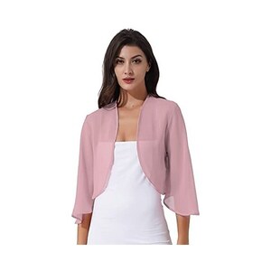 Coprispalle Donna In Chiffon E Pizzo - Bolero Leggero Estivo Per Abiti E Spiaggia - Foto 5