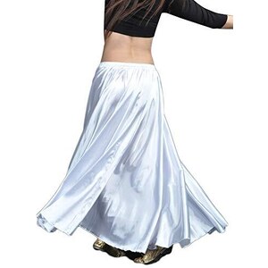 Donne Gonna Flamenco Danza del Ventre Costume Swing Gonne Lungo Elastico in Vita Costume da Danza del Ventre 720 Gradi Gonne per Allenamento, Danza, Danza, Festival,Bianco,XS Donne Gonna Flamenco Danza del Ventre Costume Swing Gonne Lungo Elastico in Vita Costume da Danza del Ventre 720 Gradi Gonne per Allenamento, Danza, Danza, Festival,Bianco,XS