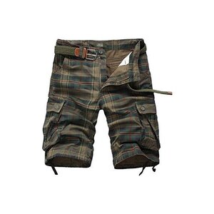 Pantaloncini Cargo Uomo In Cotone – Bermuda Multitasche Con Vita Elastica, Sportivi E Casual, Taglie S-XXL