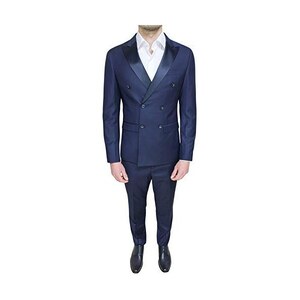 Abito Uomo 2 Pezzi In Raso Blu Royal Con Mantello, Vintage, Su Misura, Per Matrimonio E Feste