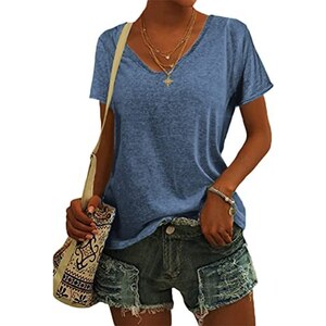 Yuson Girl T-Shirt Donna Cotone - Scollo A V, Manica Corta, Basic E Comoda - Foto 8