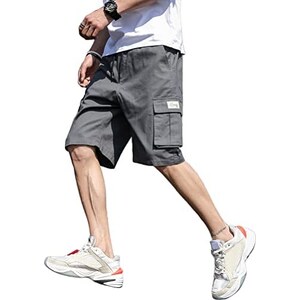 Pantaloncini cargo da ragazzo con coulisse, leggeri, casual