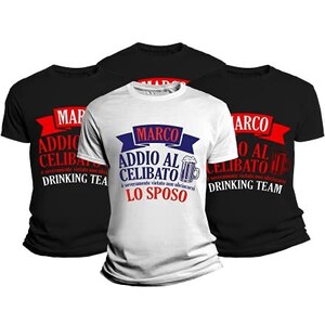 Niscioma T-Shirt Simpatica Uomo con Stampa Ironica Addio al Celibato