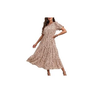 Maxi Abito Lungo Da Donna, Alla Moda, Con Stampa Floreale, Classico, Stile Boh&eacute;mien, Abito Da Spiaggia, Comodo, Con Scollo A V, Per Il Tempo Libero, Senza Maniche, Linea Ad A