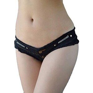 Shorts Denim Donna Con Bucati E Vita Bassa - Hot Pants Sexy Per Estate E Serate