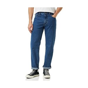 HUGO BOSS Orange62 Jeans Slim Fit Uomo W34/L32 Blu Sbiadito Con Pieghe Bottoni