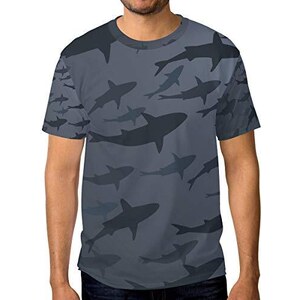 T-SHIRT UOMO MASCELLE Vintage Film Pinna Di Squalo Tramonto Logo Oceano Attacco Top Verde EUR 28 - Foto 10