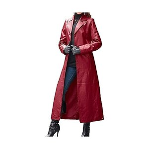 Trench Donna Elegante Con Cintura - Giacca Lunga Autunno Inverno In Pelle Scamosciata, Impermeabile Con Tasche - Foto 6
