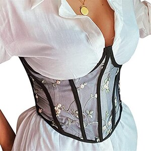 KUOSE Corsetto Vita Donna - Nero, Regolabile, Con Ganci, Per Matrimoni E Feste A Tema - 6