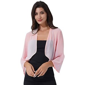 Bolero In Chiffon Per Donna – Coprispalle Leggero A Mezza Manica, Elegante Per Matrimoni, Feste E Look Da Sera