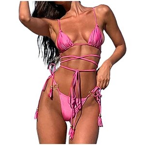 Confezione 3/6/12 Mutandine Bikini Donna Ida Fashion In Raso Con Fiocco E Rosa - Taglie S-XL