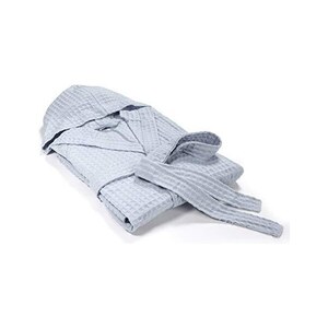 Accappatoio Uomo In Cotone Leggero - Motivo Nido D'ape, Con Cappuccio E Tasche - Foto 4